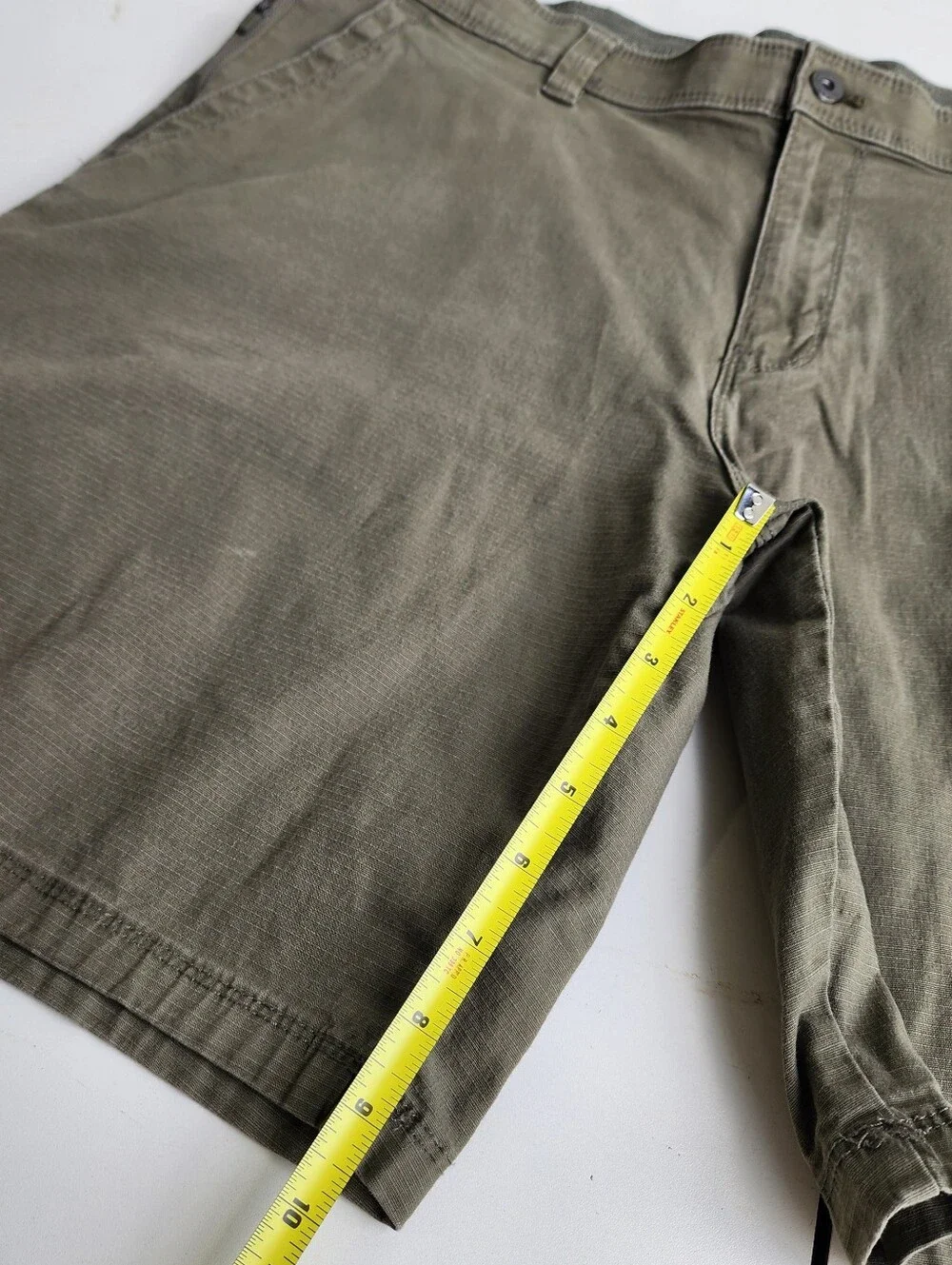 Weatherproof Vintage Men's Chino Short Green Slash Pockets Nylon Regular Fit 40